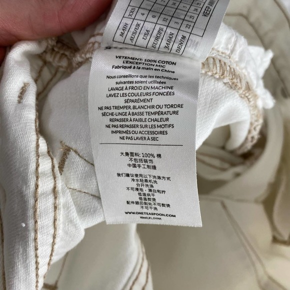 ONE X ONE TEASPOON Cococash Hooligans Low Waist White Ripped/Distressed Crops-27 - Picture 7 of 8